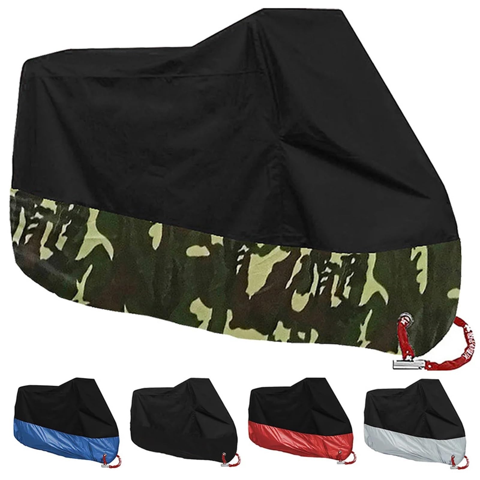 Cubre Moto Impermeable Cubierta de motocicleta for todas las estaciones, impermeable, a prueba de polvo, protección UV, for exteriores, interiores, Moto, Scooter, cubierta for lluvia(Black,3XL for 220