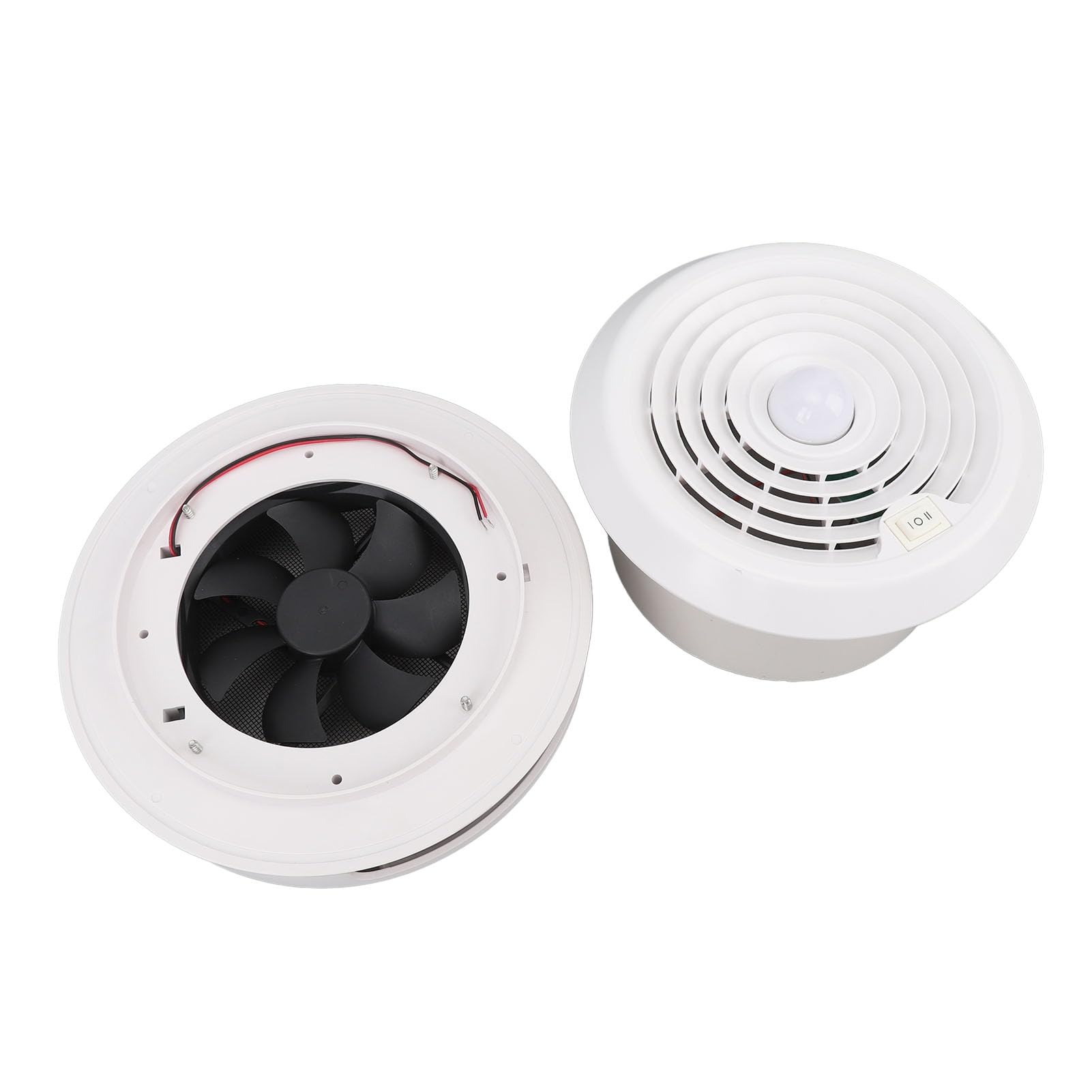 Drfeify Wentylator Dachowy RV ABS Wentylator Wyciągowy Dachowy RV 12 V 2 Prędkości 200CFM ze światłem i Siatkowym Ekranem Otwór 6,5 Cala dla Samochodu Kempingowego Samochód Kempingowy Łazienka