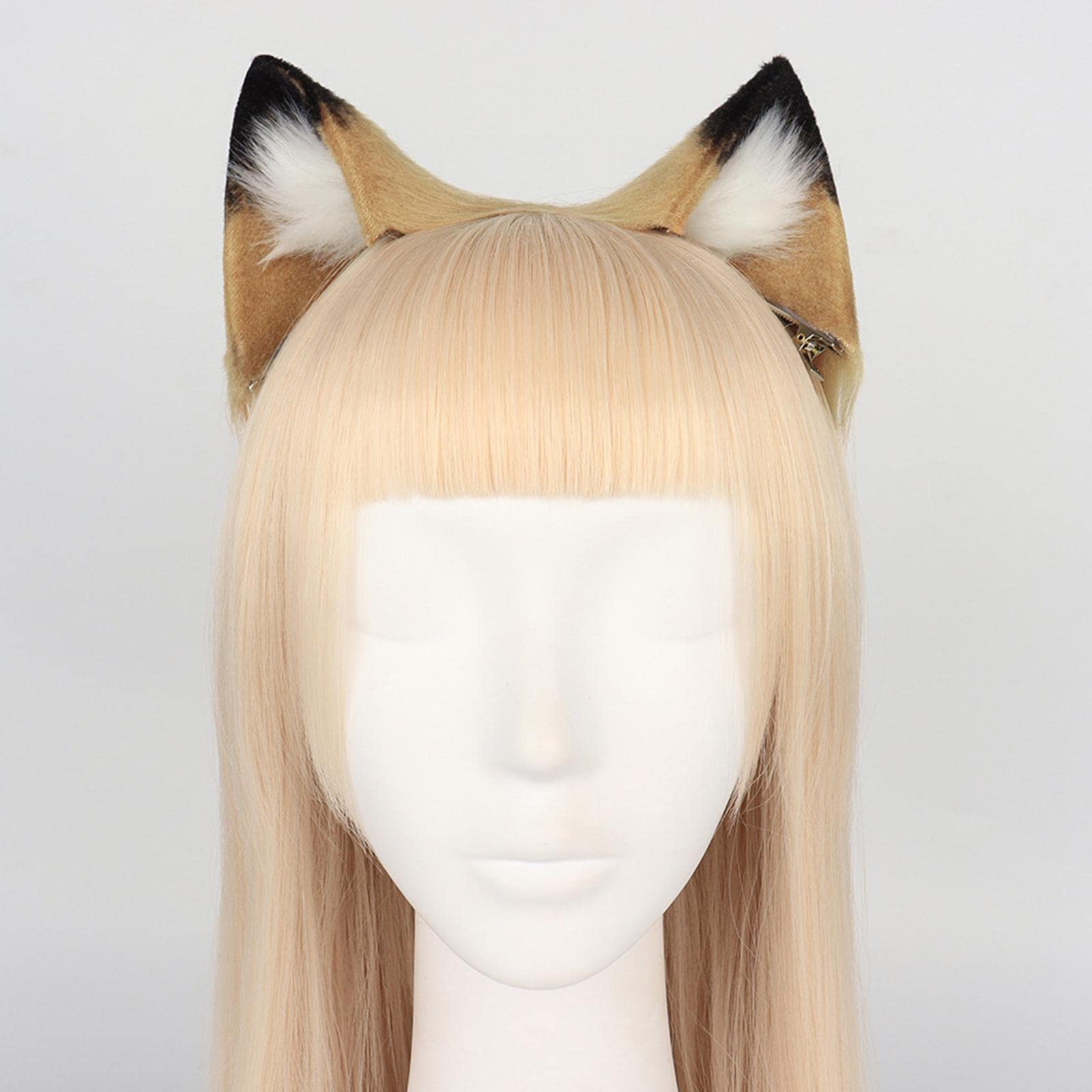 Oreilles et Queue Lolita Cosplay pour Enfants Adultes Oreilles, Brun, queue 6cmx95cm oreille 9cmx9cmx6cm