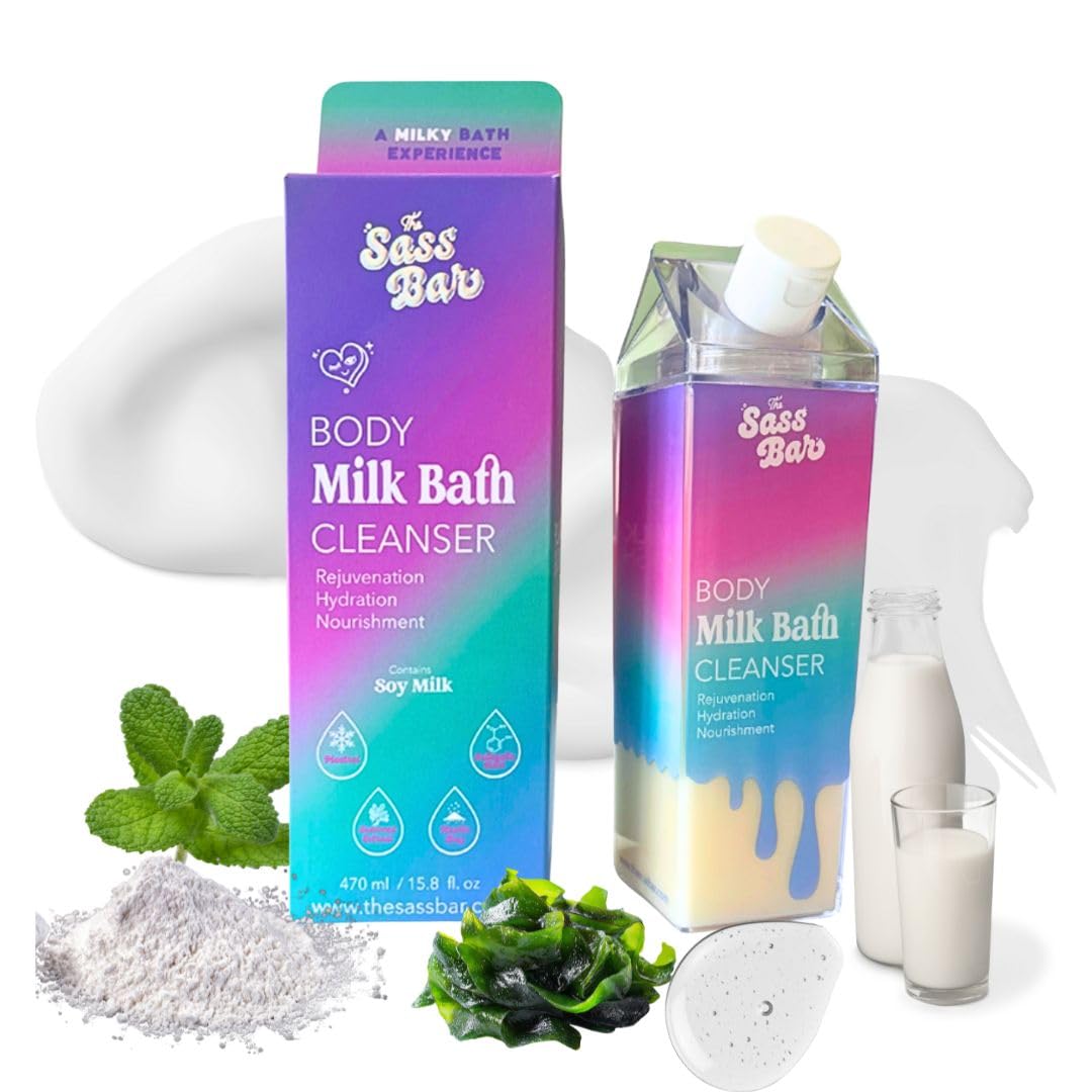The Sass Bar Aurora Exfoliating Bodywash Cleanser for Men, 470ml |2% Salicyclic Acid, Seaweed Extract| Paraben & SLS Free|Cooling Detoxifying Body Wash Shower Gel for Women| For Oily & Acne Prone Skin