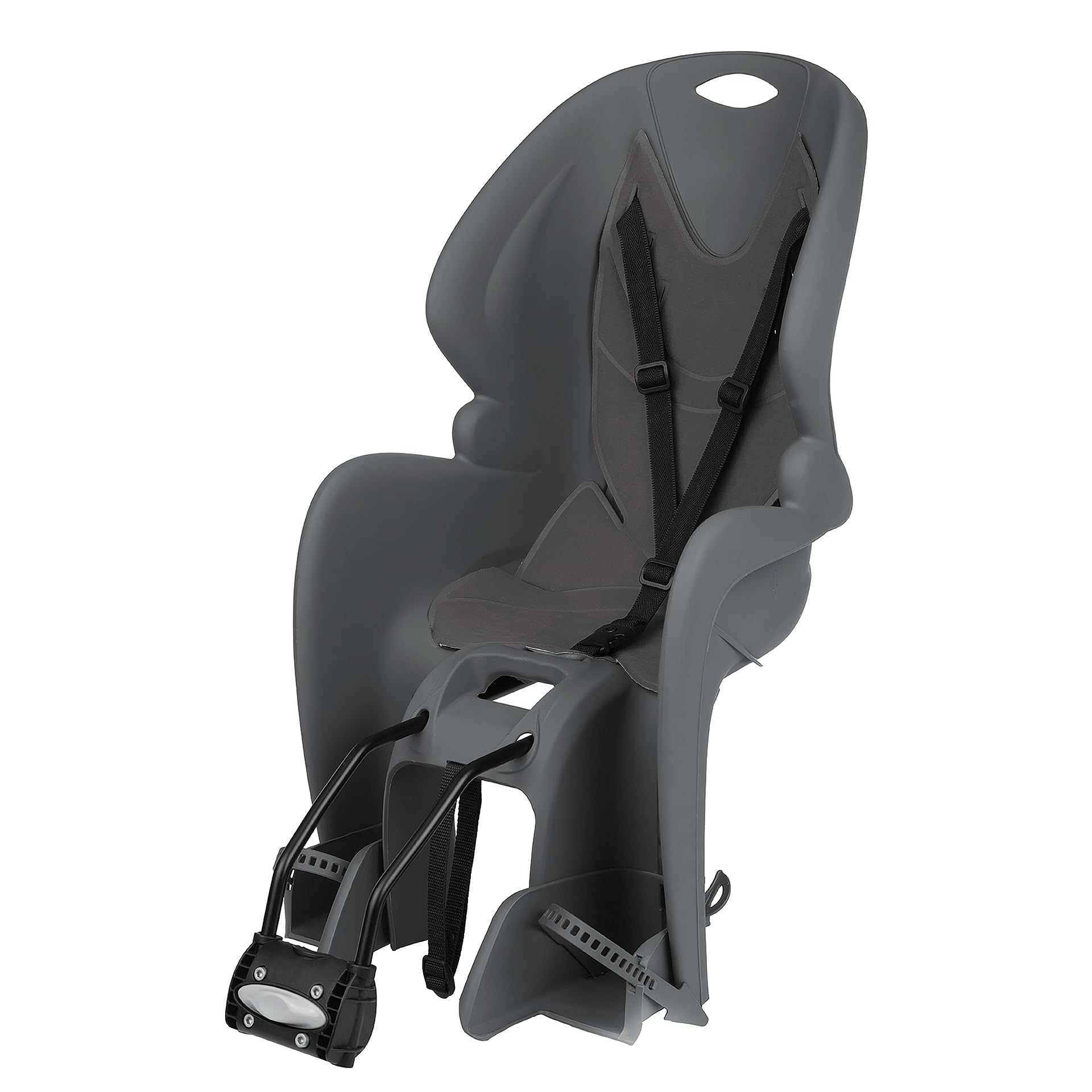 DIEFFE 8020100001 - Siège Arrière Bikey GP FM pour Vélo avec Roues de 26'' à 29'' Convient aux Enfants de 9 à 22 Kg avec Ancrage au Cadre en Couleur Gris Foncé/Gris