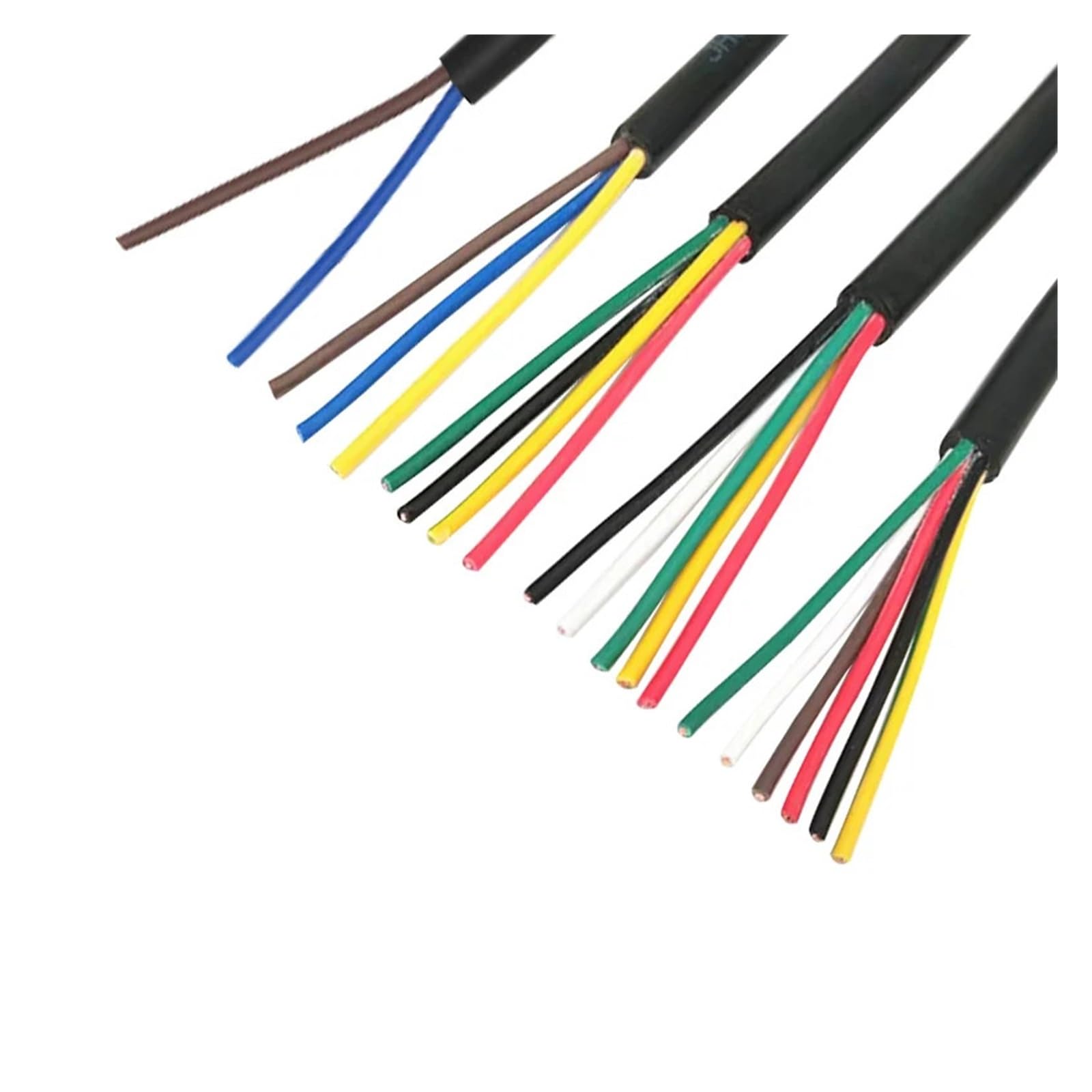 Equipos de comunicación Cable RVV de 5M, 22/20/18AWG, 2/3/4/5/6/7/8 núcleos, línea de señal de Control, Cable de cobre, Cable eléctrico de PVC forrado negro, Cable de alimentación DIY Cables y alambre