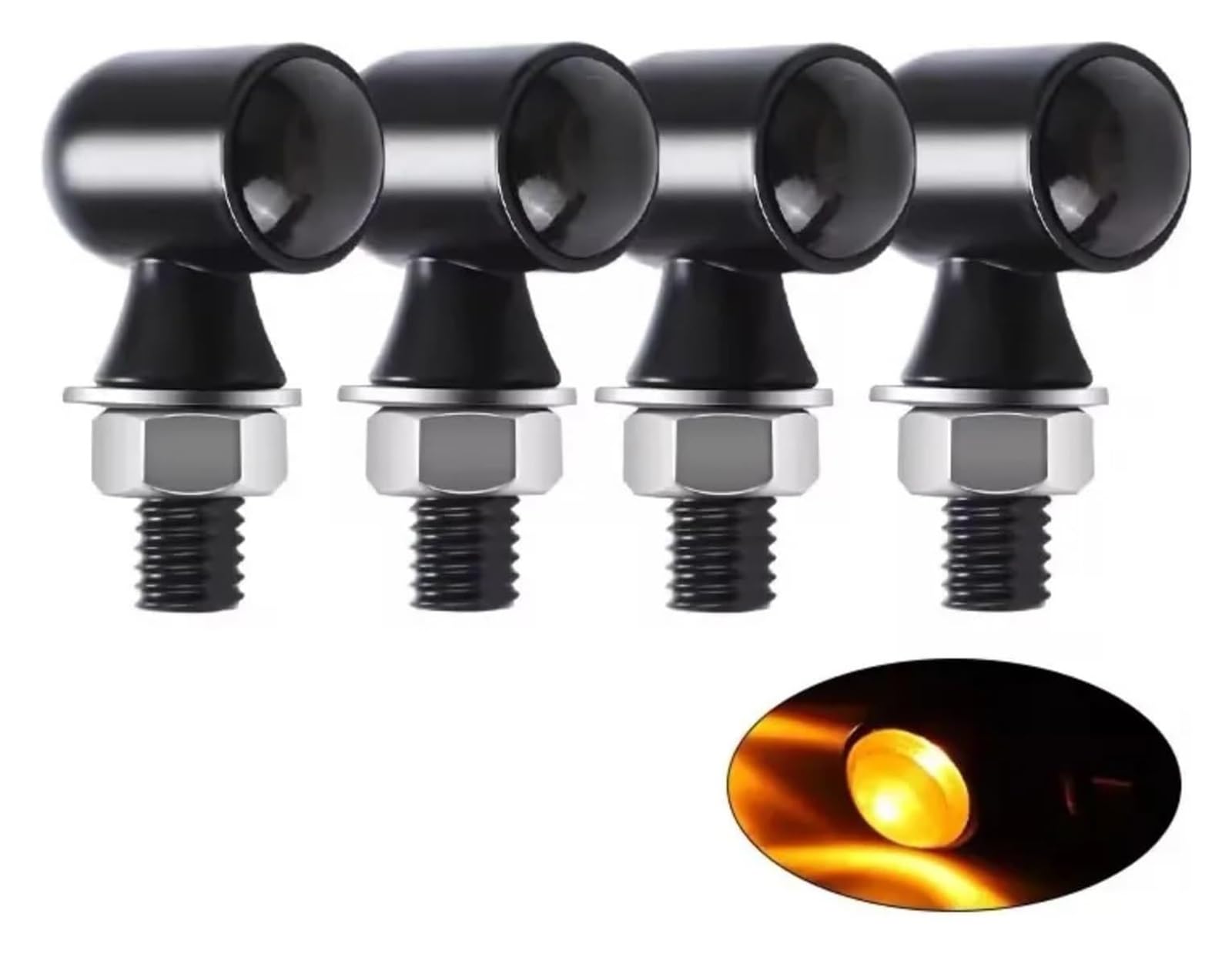 Indicatore di direzione Moto 12V 8mm Moto Freccia Indicatore di Direzione Luci Lampeggiante(4 PCS)