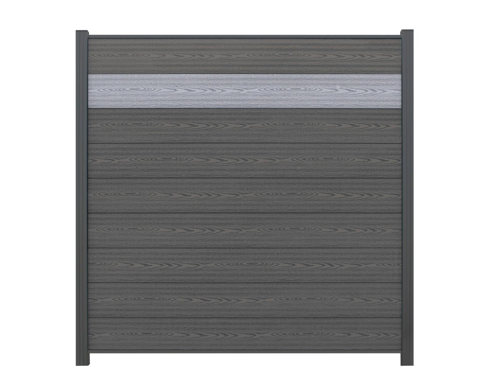 WPC Sichtschutz Verstärkter Aluminium Zaunpfosten Anthrazit 240 x 6,8 x 6,8cm