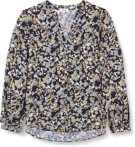 s.Oliver Damen 10.2.11.10.100.2128312 Bluse Langarm, Blau, 38
