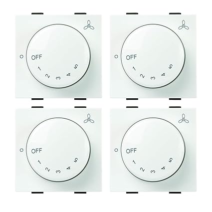 Anchor by Panasonic Roma Plus Modular Polycarbonate 2m 100W Fan Regulator (White, Pack of 4)