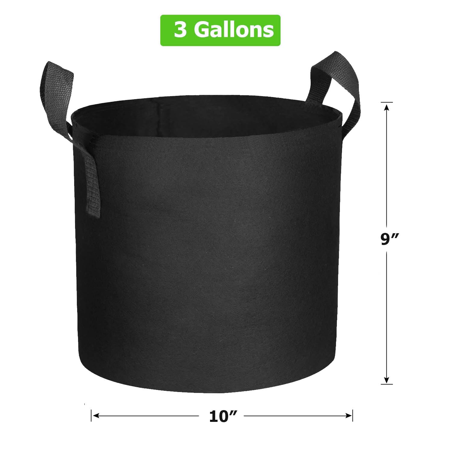20 bolsas de cultivo de 3 galones, macetas de tela de aireación resistente con asas, 300 g de espesor, macetas no tejidas para plantas, verduras y flores
