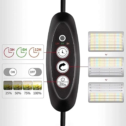 Miniatura 4 de Luz de cultivo de plantas, 6 paquetes T5 y espectro completo 3500K 6500K y LED rojo con temporizador de ciclo automático de 3612 horas de doble
