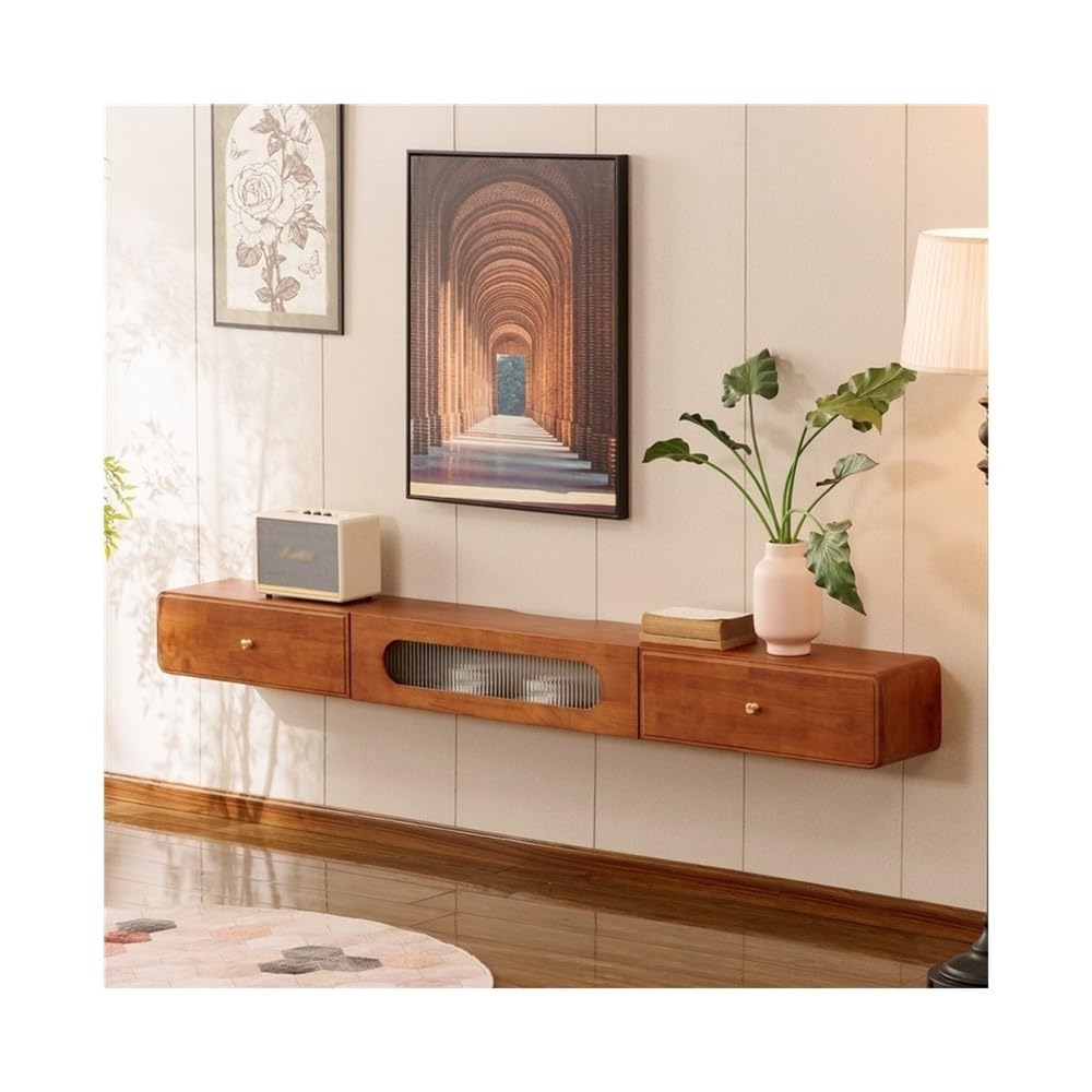 DFGHNBVC Console Chinese-Style Wall Mounted Tv Cabinet - Floating Tv Stand With Door Entertainment,Size_Name-200X24X20Cm