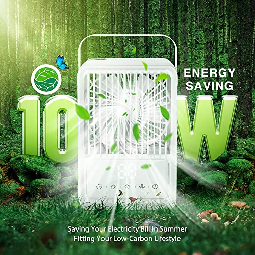 Portable Air Conditioners Fan, Touch Screen Evaporative Air Cooler With 3 Speeds, Personal Air Conditioner With 1/3/6H Timing, Mini Desktop Cooling Fan For Room Office Desk Bedroom Car Camping Tent #TOP6