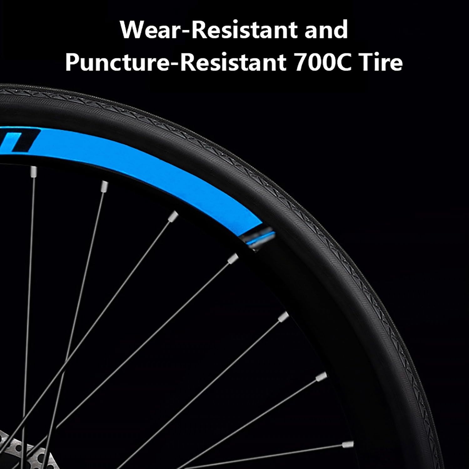 Paire De Roues Carbone 700C – Pleines 5 Rayons – Frein Disque – Piste/Route/Fixie
