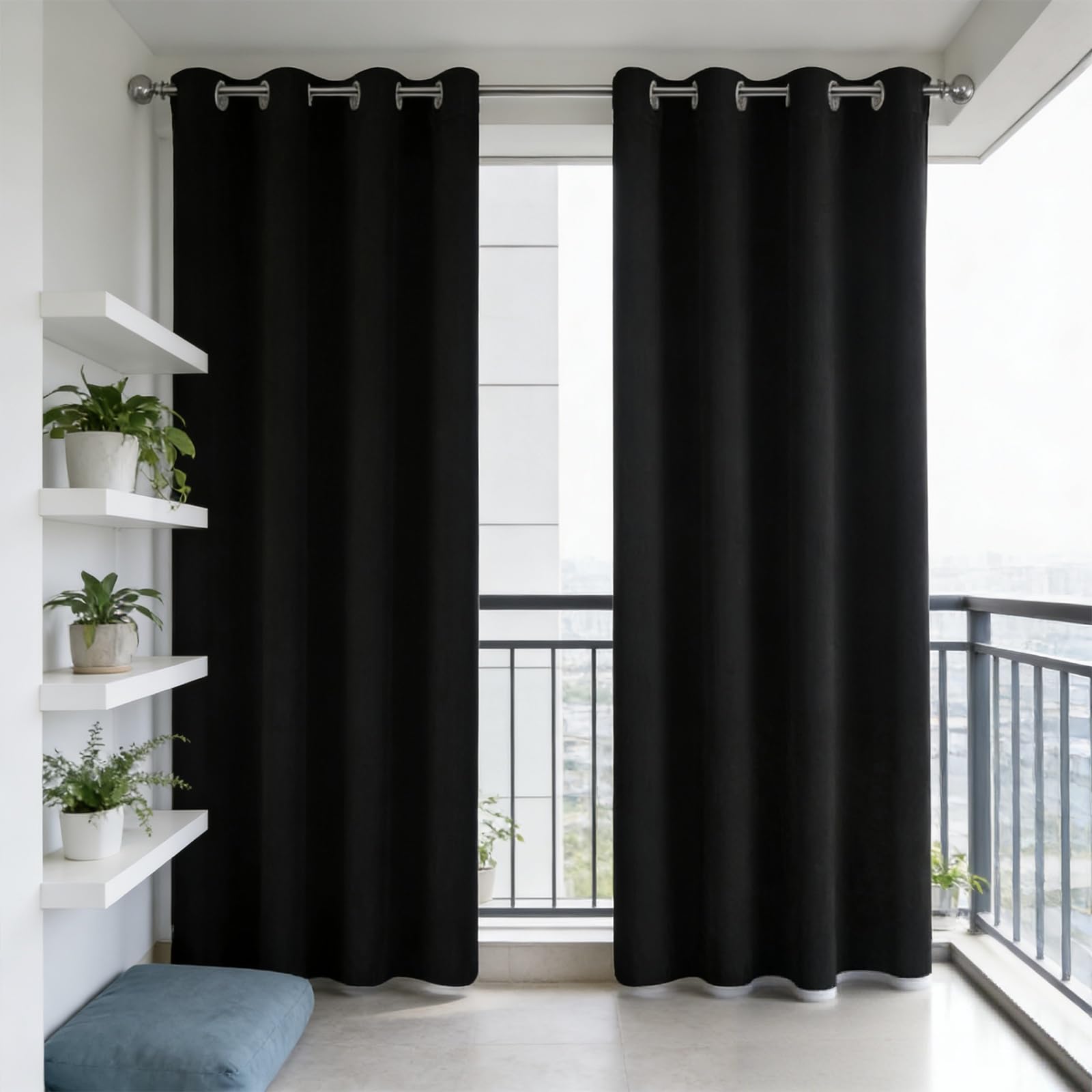 Rideau anti chaleur isolant phonique 200x250 noir pour dressing