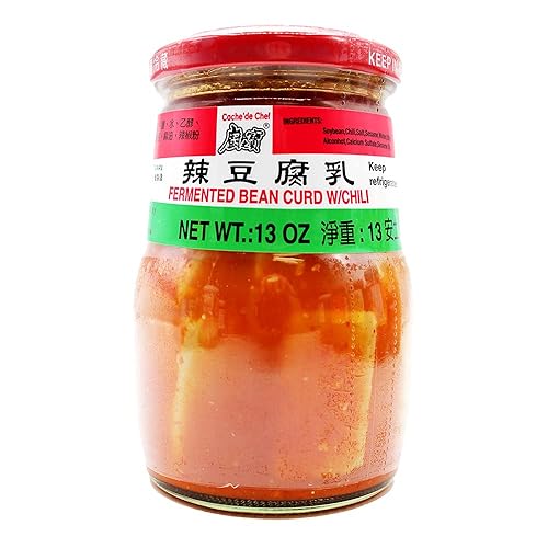 Tofu Beancurd fermentado tradicional chino trozo con chile 13 oz 3 paquetes