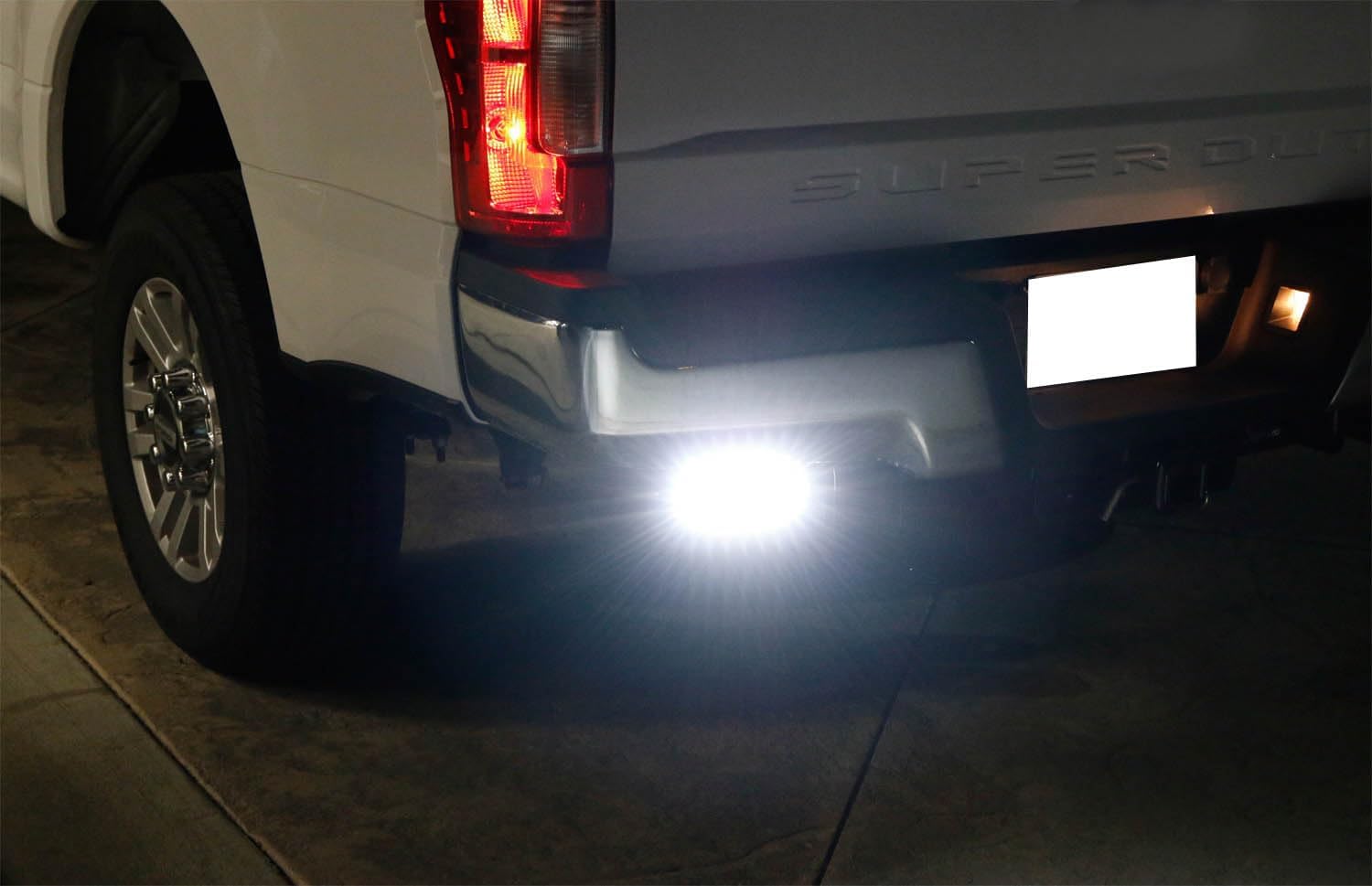 iJDMTOY Rear Bumper Mount Reverse LED Light Bars Compatible with 2011-up Ford F250 F350 F450 Super Duty, (2) 36W High Power LED Lightbars, Bumper Frame Mount Brackets & On-Off Switch Wiring
