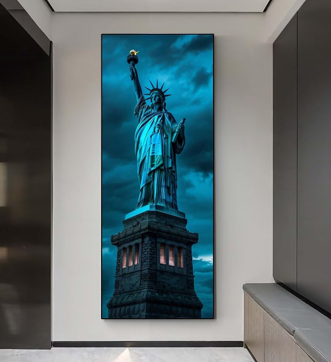 Diamond Painting Freiheitsstatue - Groß XXL 60 X 180 cm, Diamant Bilder Cross Stickerei, Mosaikherstellung Full Drill Crystal für Wand Home Décor, Geschenke Q53