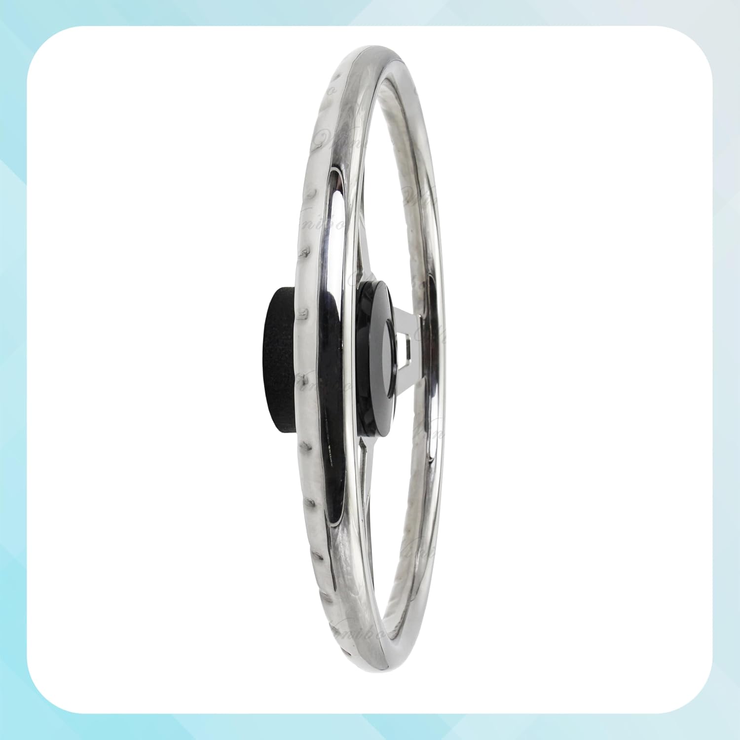 13.8" Stainless Steel Boat Steering Wheel (Silver) | 3/4“ Axle Marine Steering Wheel Adapter for Most Marine boats,Vessels,Yachts,Pontoons Boat