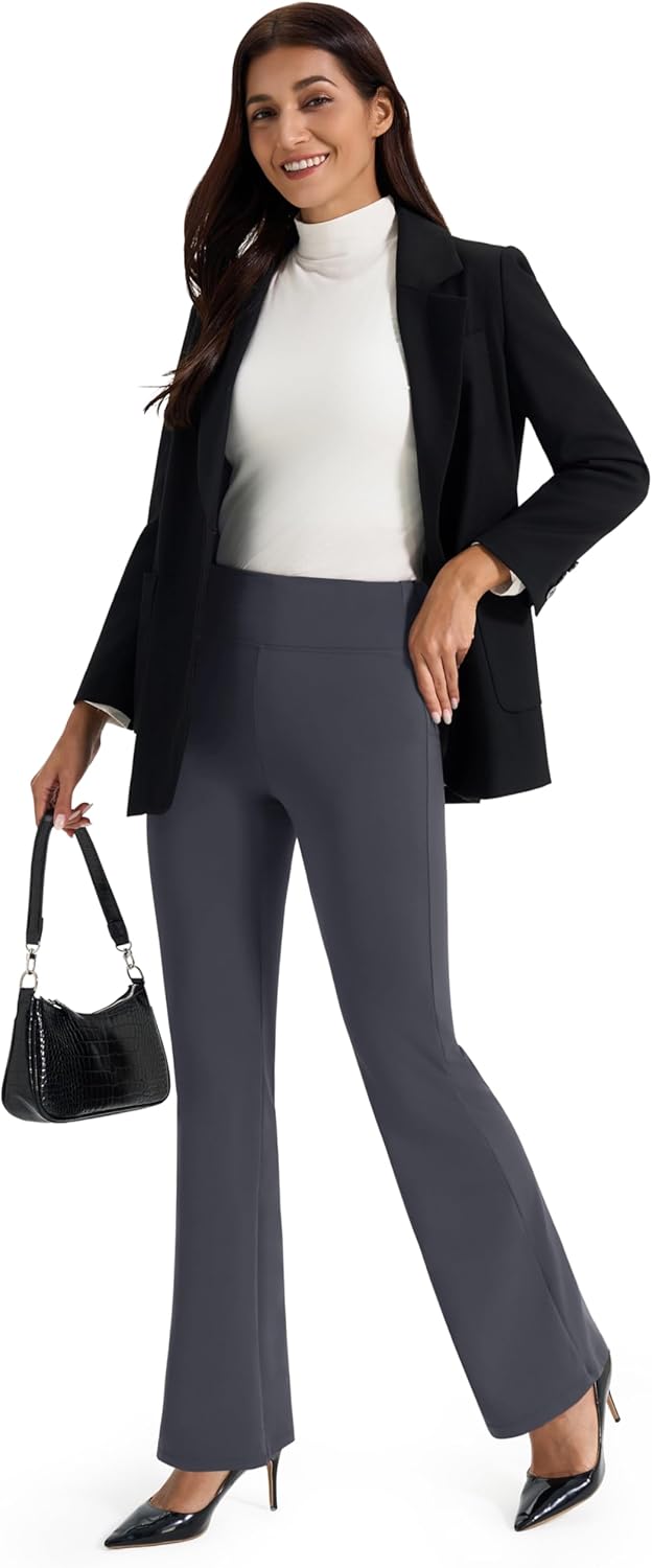 AFITNE Women's Yoga Dress Pants High Waist Pull On Work Pants 2025 Stretchy Office Casual Slacks - Image 7