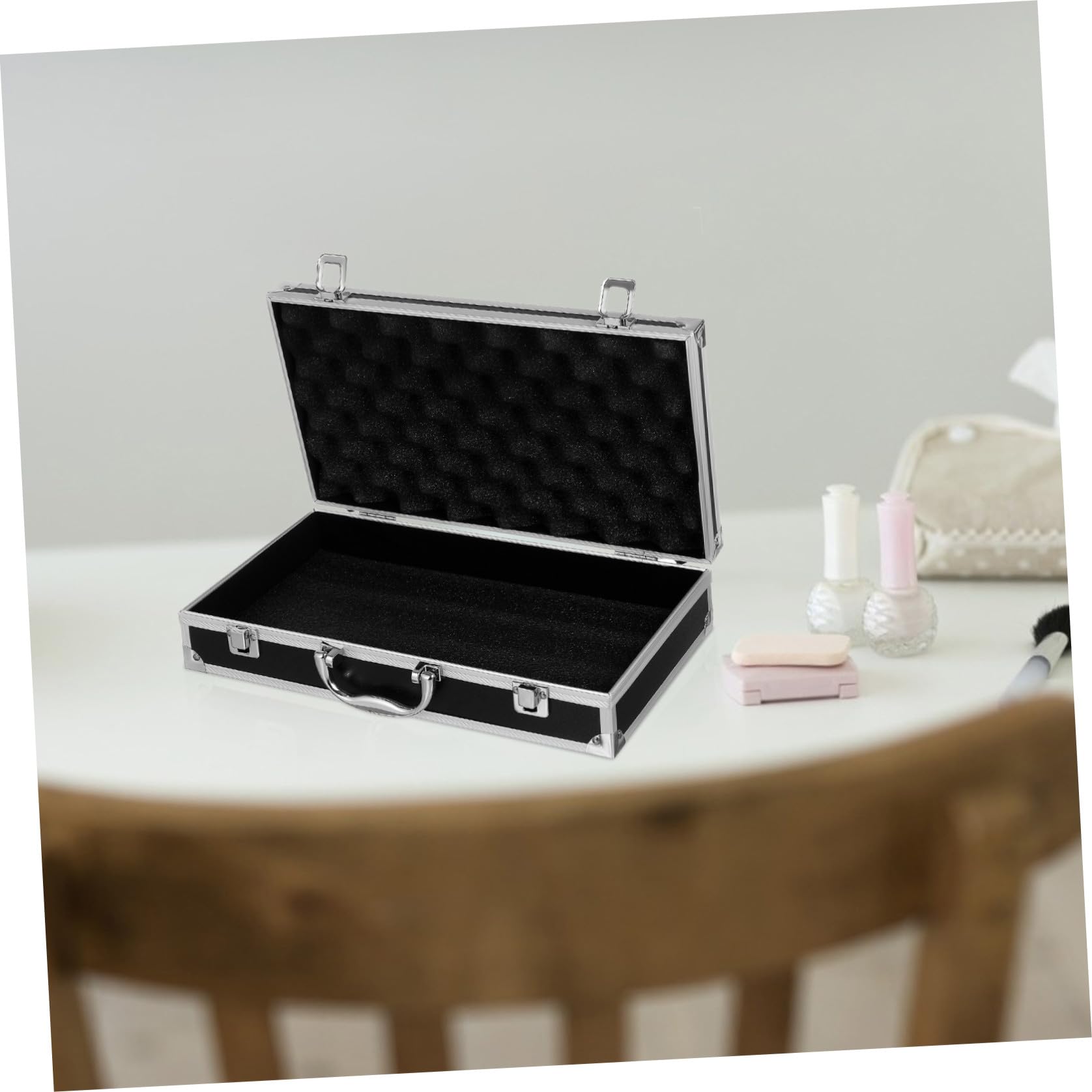 Coffret à Outils en Alliage D'aluminium Noir, Grosse Capacité, Sécurité