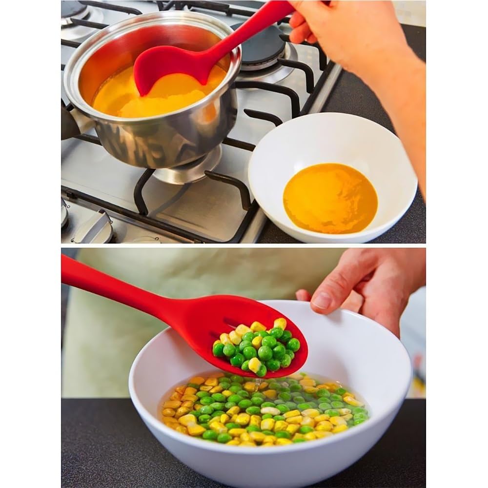 Silikon-Küchenhelfer-Set for die Küche, for Kochen, Schneebesen, Pinsel, Spatel, 3 Farben(Green)