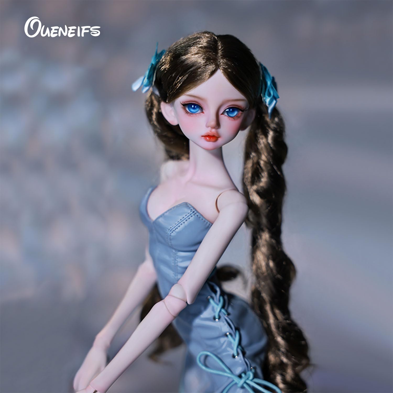 Oueneifs Nancy 1/4 Bjd Doll V-Neck Leather Dress Fashion Style Ball Jointed Dolls Resin Toy for 15+ Year Old