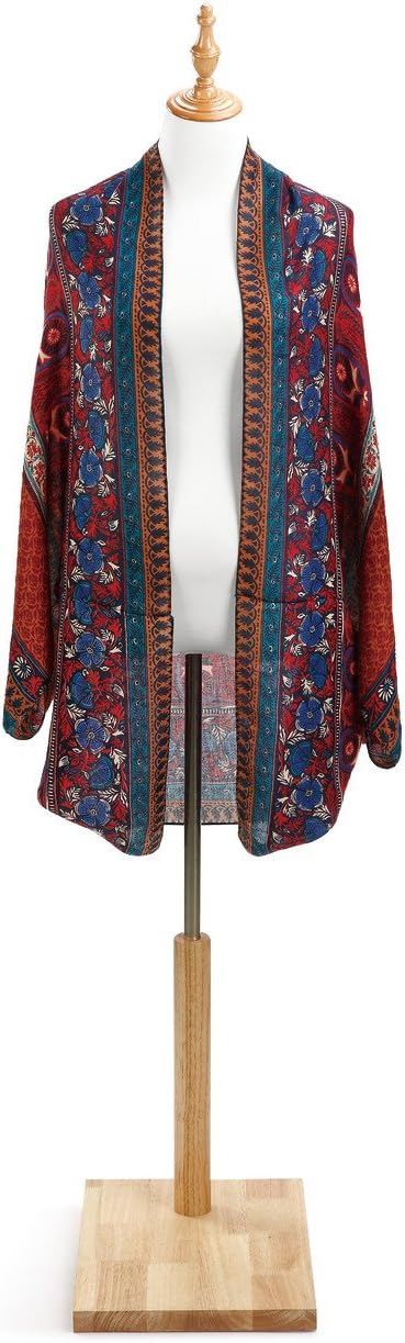 Wine Blue Boho Chic Women's One Size Polyester Multiwear Fashion Cocoon Duster