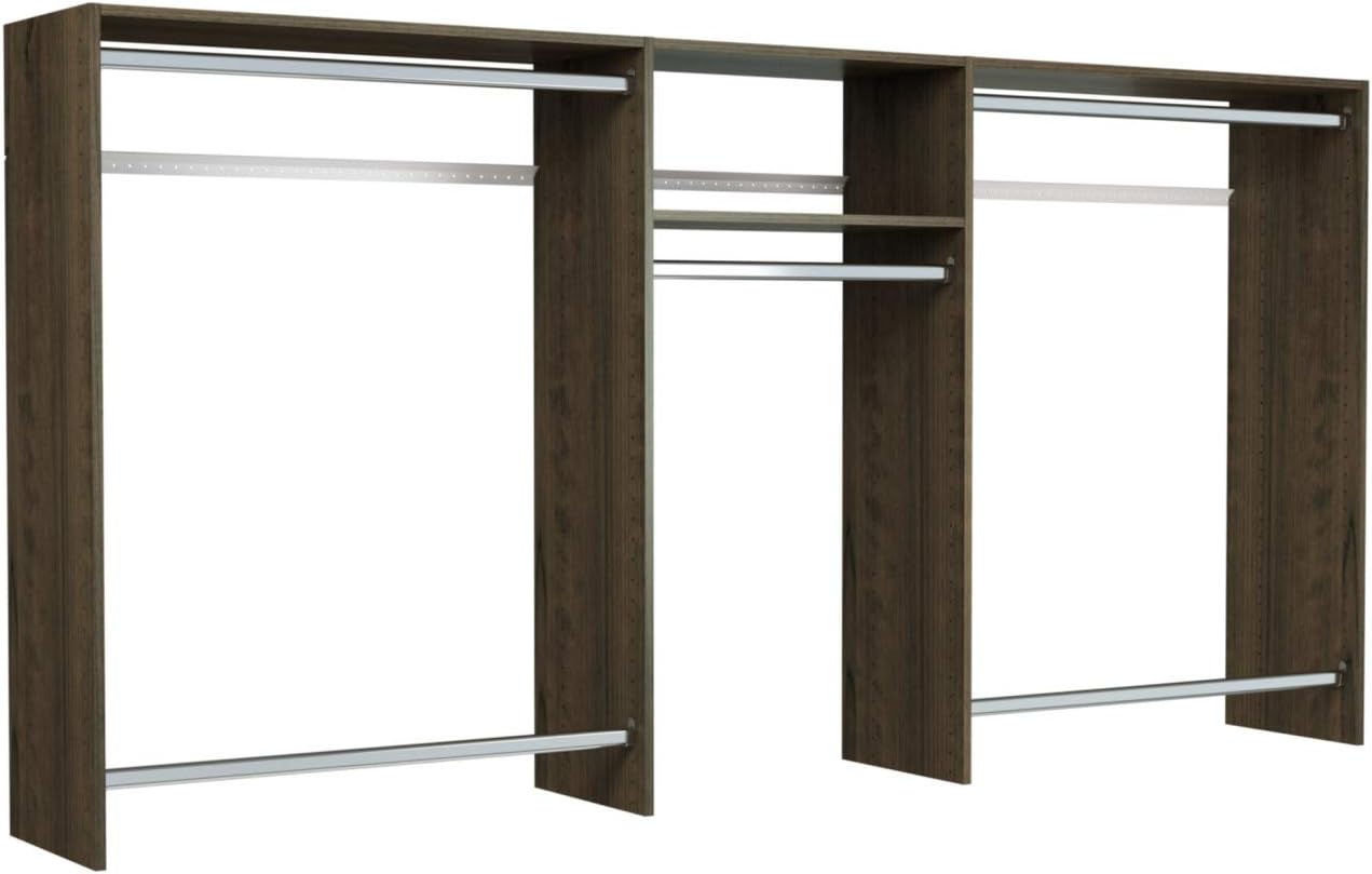 Easy Track OK1448-T 4'-8' W Basic Hanging Easy-to-Assemble Kit Closet Organizer, Truffle