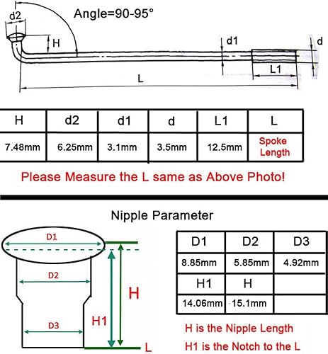 Miniatura 4 de Radios de 10 G para motocicleta, radios de 0.123in de diámetro, acabado galvanizado, radios de bicicleta eléctrica, longitud de 2.362-12.205in,