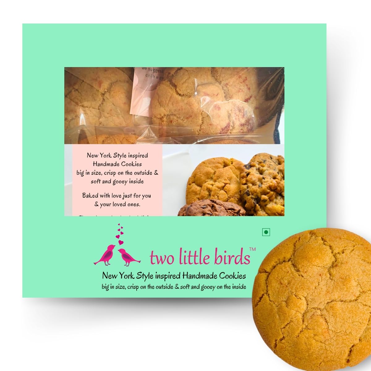 two little birds Chocolate Hazelnut Sea Salt New York Style Gourmet Cookies - Big in size, Crisp Edges, Soft Inside| Fresh, Handmade, Eggless, Ooey Gooey Cookies| No Added Preservatives or Oil| 320Grams Pack (B0CWS5ZVXR) Amazon Price History, Amazon Price Tracker