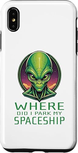 Vista 13 de iPhone 13 Pro Alien Head Art Where I Park Spaceship Area 51 Ufo Aliens Case