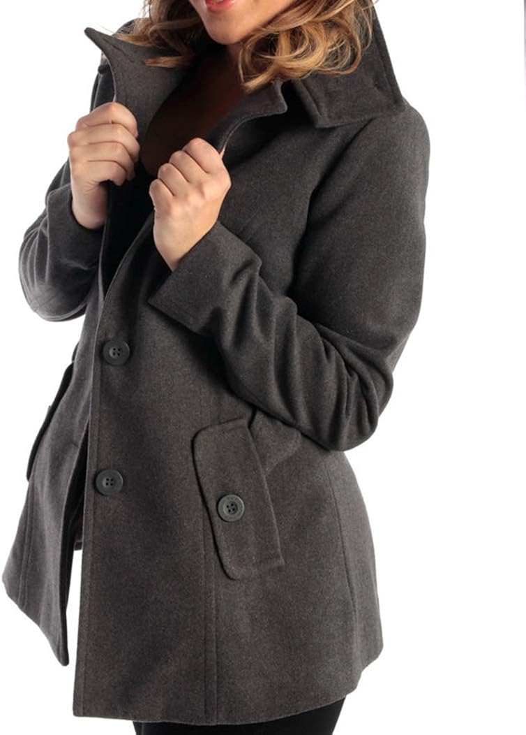 Alpine Swiss Bella Womens Wool Coat Button Up Jacket Belted Blazer