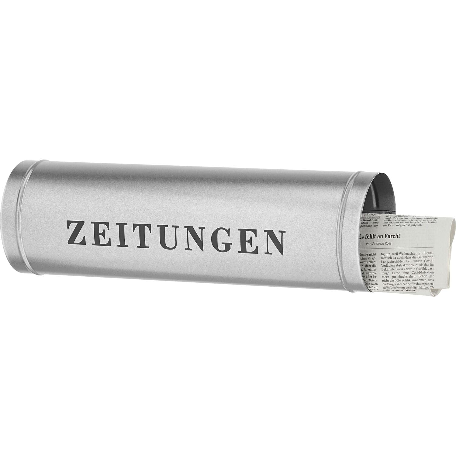 Burg-Wächter 800 Letter Box for Post and Newspapers 40 x Ø 12 cm, Silver, 800 Si