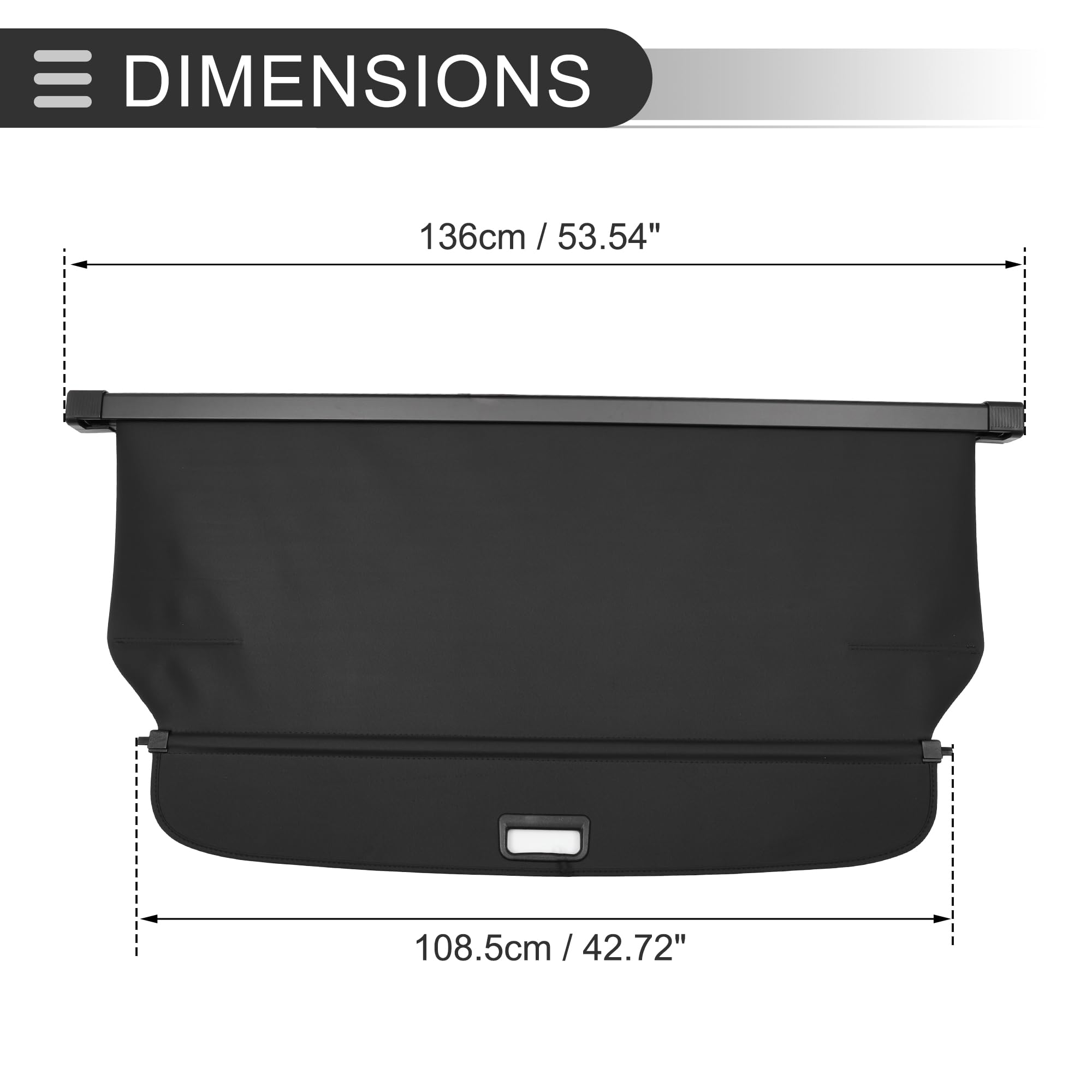 Motoforti Cubierta De Carga Retráctil Para Maletero Para Mitsubishi Outlander 2008-2012 Estante De Paquete De Maletero Trasero Sombra De Seguridad Para Equipaje Lienzo Negro Brillante