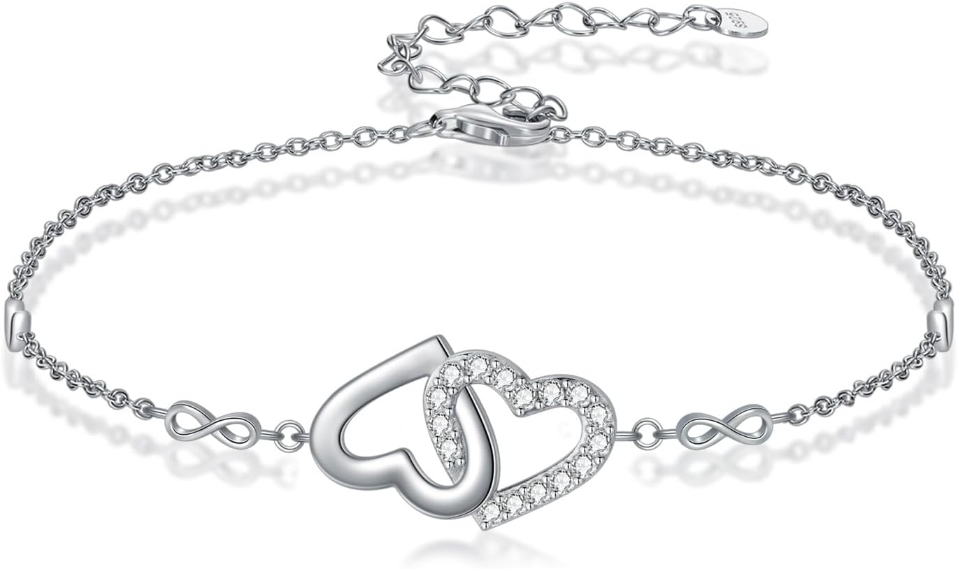 Ankle Bracelets for Women, 925 Sterling Silver Infinity/Heart/Pineapple/Butterfly/Turtle/Evil Eye/Sand Dollar Anklets Waterproof, Christmas Birthday Bracelet Anklets Jewelry Gift Adjustable