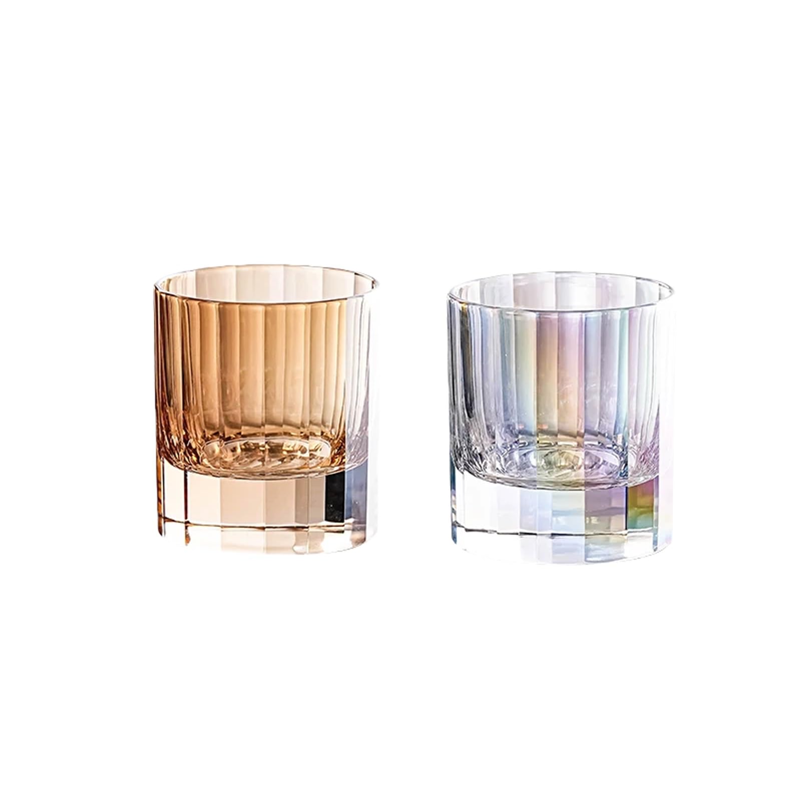 Vaso for Cepillo de Dientes, 2 uds., Soporte for Vaso de baño, Vasos de Enjuague bucal de Vidrio Reutilizables, Organizador de encimera(Colorful+Amber)