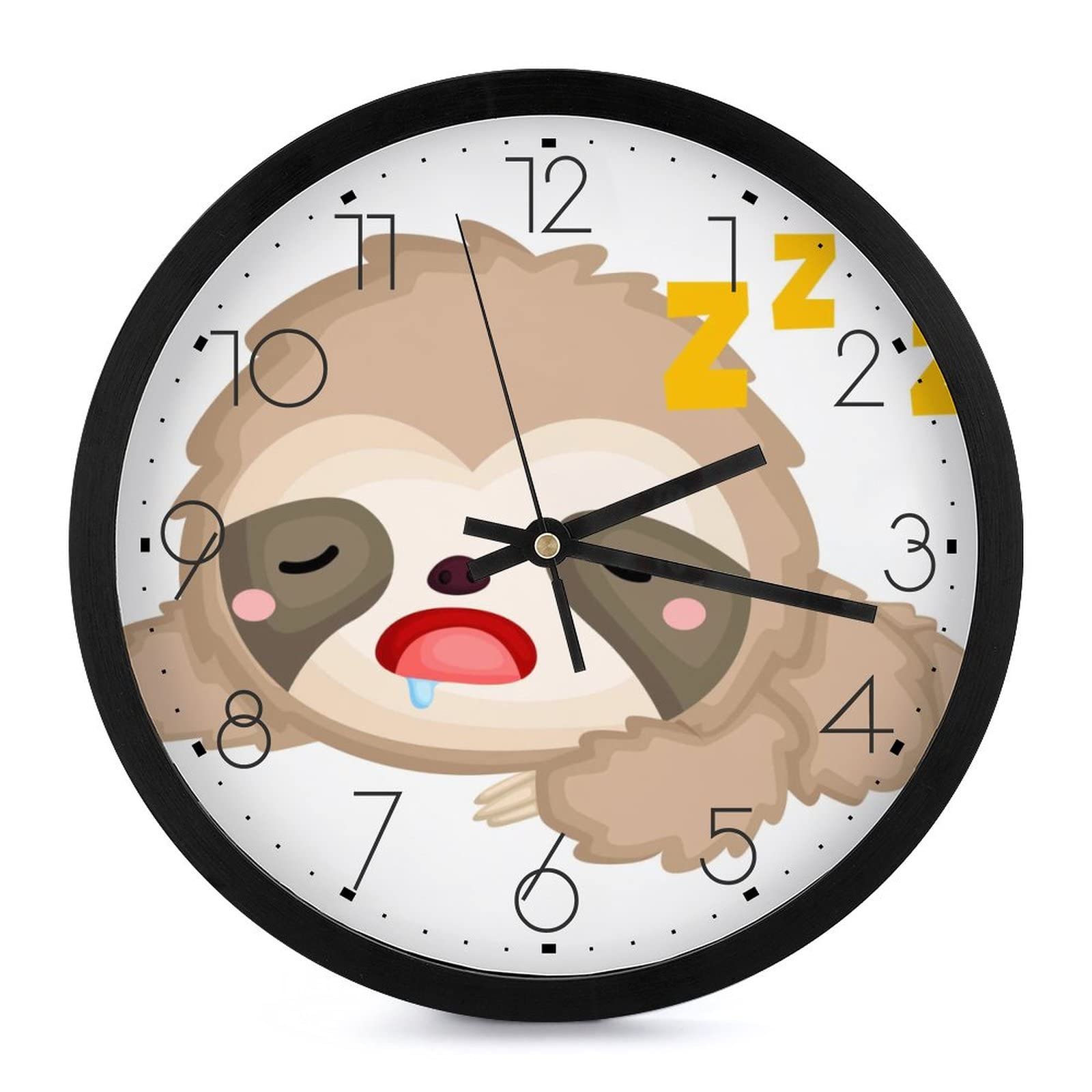 Pendule murale silencieuse paresseux pour dormir et travailler sans bruit