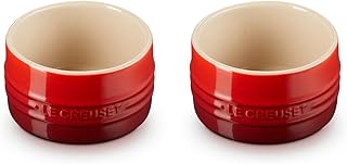 Le Creuset Stoneware Round Ramekin Straight Wall Set of 2, 6.75oz. Each,...