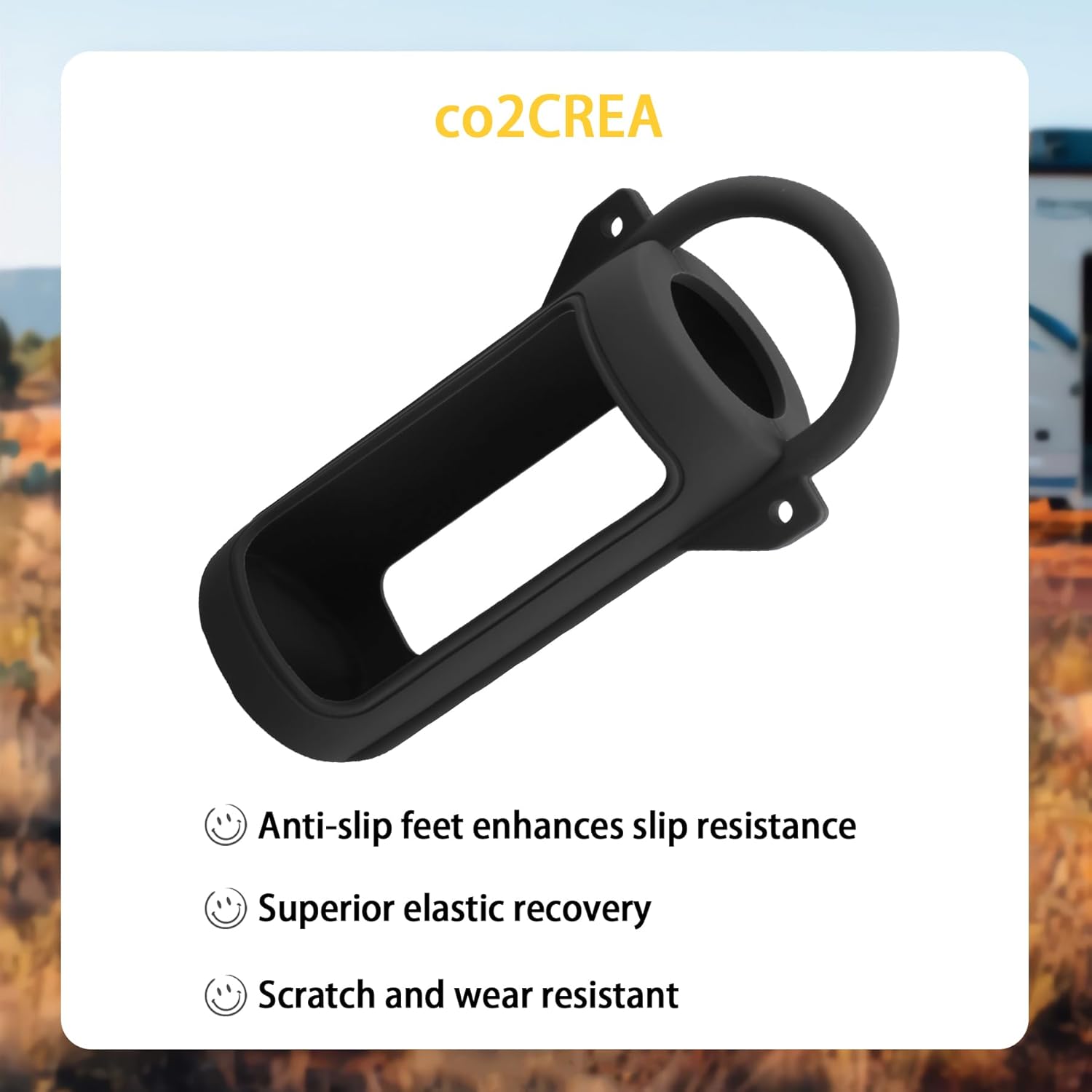 for JBL Grip Portable Waterproof Speaker Silicone Case, Portable Travel Soft Cover with Shoulder Strap and Carabiner, Protective Skin Case (Black) - co2CREA - Image 5