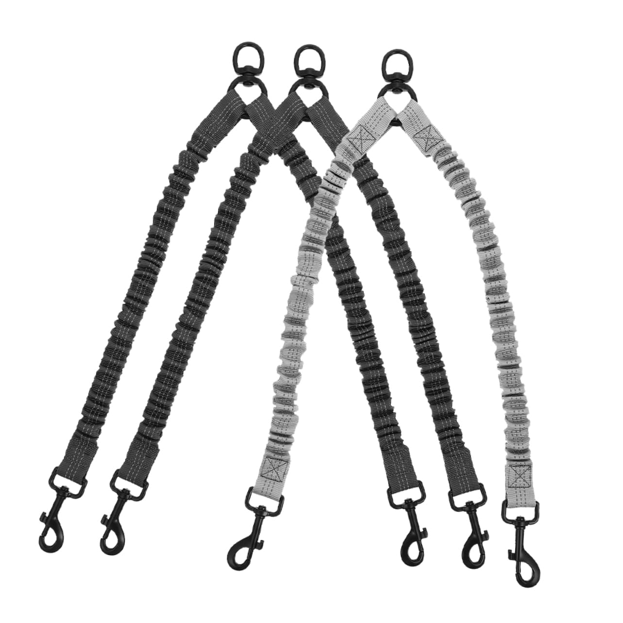 Levemolo Correa Doble Control Manual y Resistente para Perros Reflectante y Acero Inoxidable de Poliéster 3 Piezas para Paseos al Aire Libre