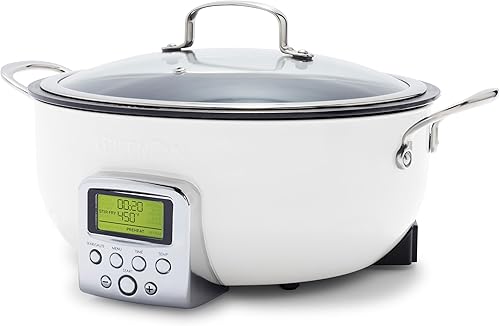 Miniatura 14 de GreenPan Elite Sartén Eléctrica de 6QT, Sellar Saltear Sofreír Cocinar Arroz, Cerámica Saludable Antiadherente, Piezas Aptas para Lavavajillas,