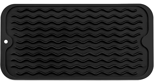 Alfombrilla de silicona para secado de platos para múltiples usos, fácil de limpiar, ecológica, resistente al calor, alfombrilla de silicona para