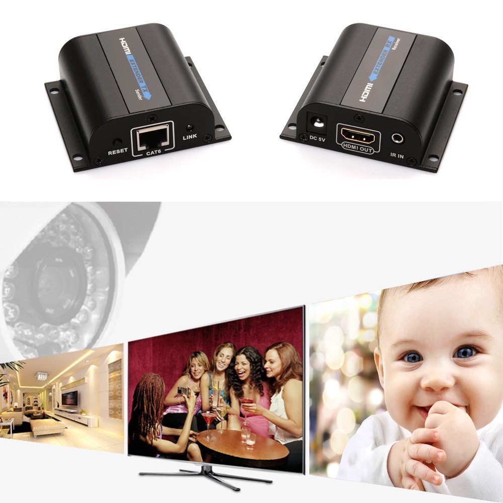 Amazon | AGPtek® 1080p/60mまでHDMI延長器 HDCP対応 UTPケーブル