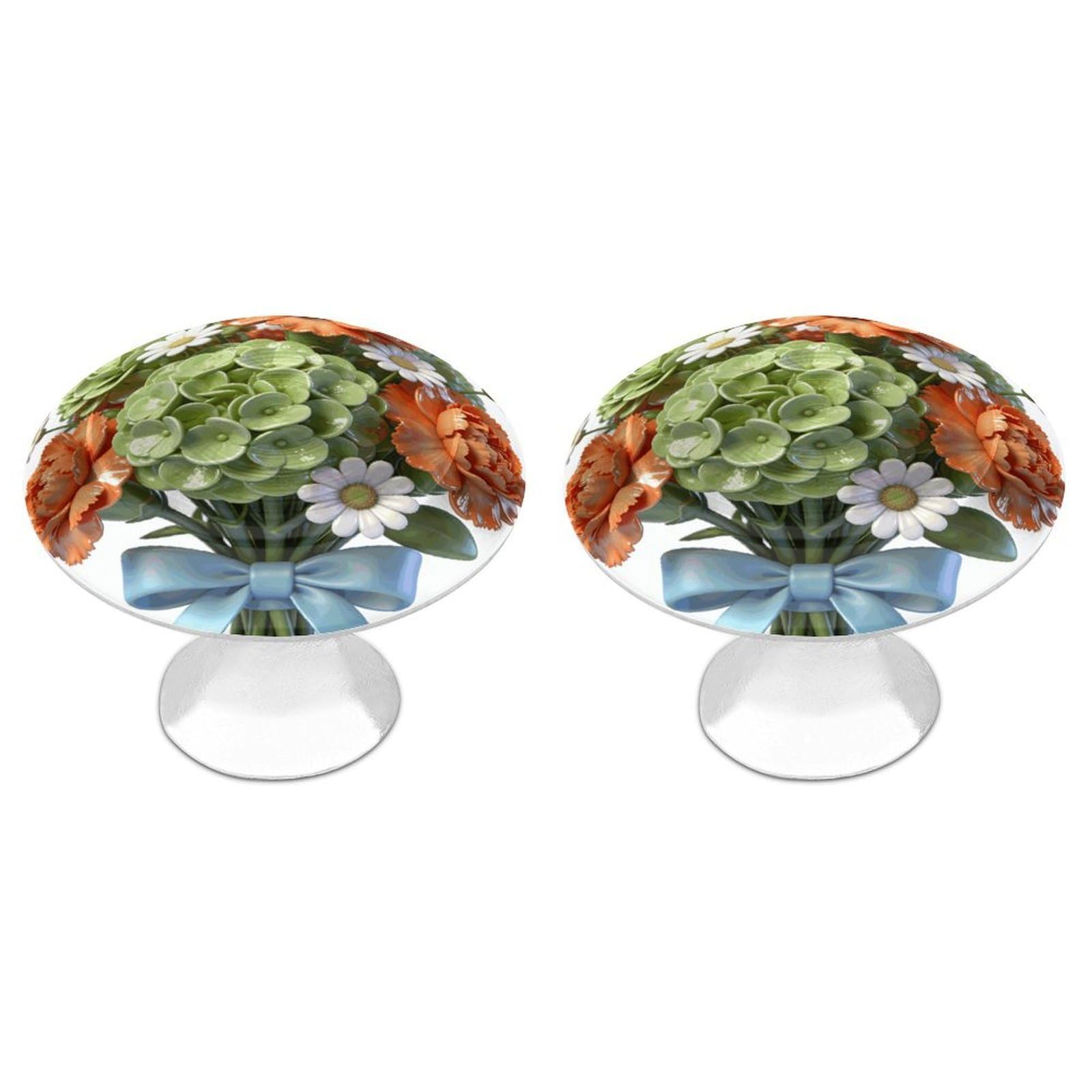 FekiLoot Flower Cluster Cabinet Knob Kitchen Drawer Knob Stainless Steel Round Drawer Pulls Modern Cabinet Hardware Vintage Dresser Drawer for Kitchen Bathroom Closet Dresser Cabinets