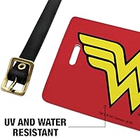Vista 4 de Wonder Woman - Juego de 2 tarjetas de identificación con logotipo clásico para equipaje de mano