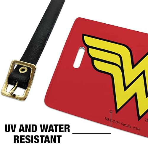 Miniatura 4 de Wonder Woman - Juego de 2 tarjetas de identificación con logotipo clásico para equipaje de mano