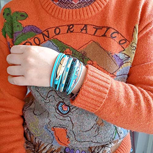 GelConnie Leather Wrap Bracelet for Women Multilayer Cuff Bracelet Feather Boho Leather Bracelet Bohemian Wristbands Jewelry Gift for Sisters, Teen Girls and Mother - Image 4