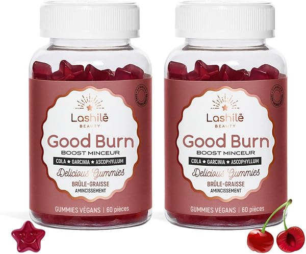 Lashilé Beauty - Complément Alimentaire Minceur - Brûleur De Graisse Puissant - Good Burn - Made in France - Pissenlit, Cola, Moringa, Vitamine C & Zinc - Cure 1 Mois – 60 Gummies - 3