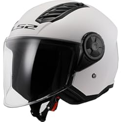 Casco Jet Helmet LS2, Casco Moto Jet Airflow Solid White, M