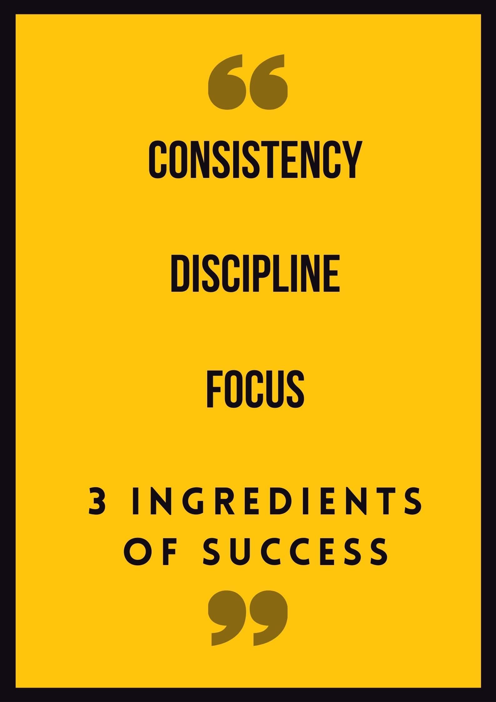 Motivational posters for study room | Inspirational Quotes posters (Set of 4) | Positive Quotes Poster for Walls | Wall quotes for office, Study Room| posters for Study Room (Yellow)