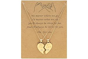 BFF Necklace for 2 Under $5: Engraved Gold Necklaces for Women