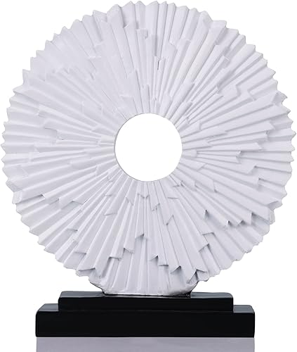 Escultura blanca para decoración del hogar, estatua de línea redonda única, decoración moderna del hogar, estatua de panel decorativo para sala de